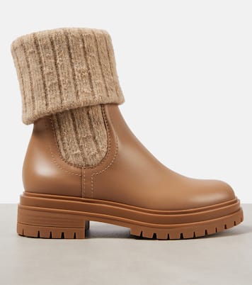 Chelsea Boots Tenney aus Leder mit Strick | Gianvito Rossi