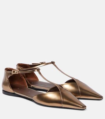 Ballerinas aus Metallic-Leder | Max Mara