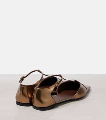 Ballerinas aus Metallic-Leder | Max Mara