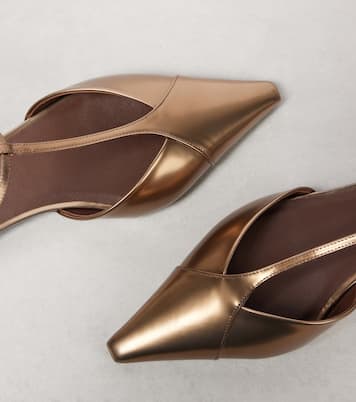 Ballerinas aus Metallic-Leder | Max Mara