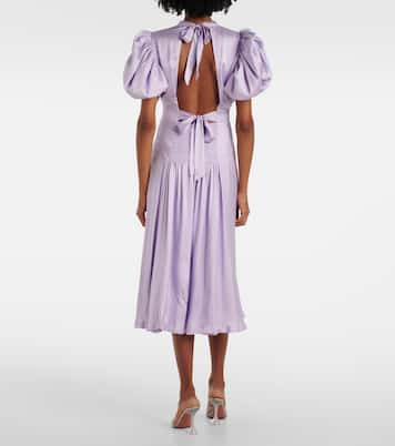 Robe midi en satin | Rotate