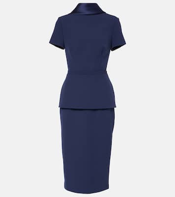 Midikleid aus Crêpe mit Satin | Safiyaa