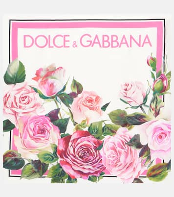 Foulard in seta con stampa floreale | Dolce&Gabbana