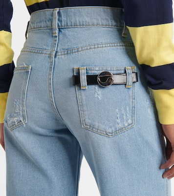 Wide-Leg Jeans mit Leder | Coperni