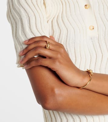 Knot gold-plated sterling silver ring | Bottega Veneta