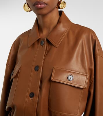 Cropped-Lederjacke Saharienne | Saint Laurent