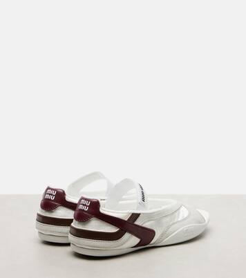 Gymnasium leather-trimmed thong sandals | Miu Miu