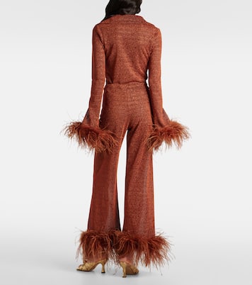 Gerade Hose Lumière Plumage mit Federn | Oséree