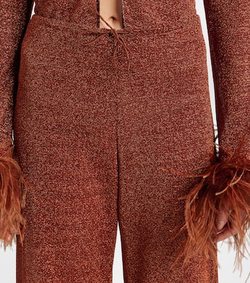 Gerade Hose Lumière Plumage mit Federn | Oséree