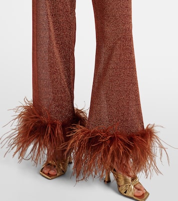 Gerade Hose Lumière Plumage mit Federn | Oséree