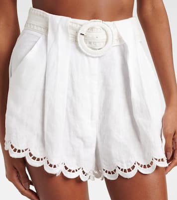 Shorts de lino con bordado inglés | Farm Rio