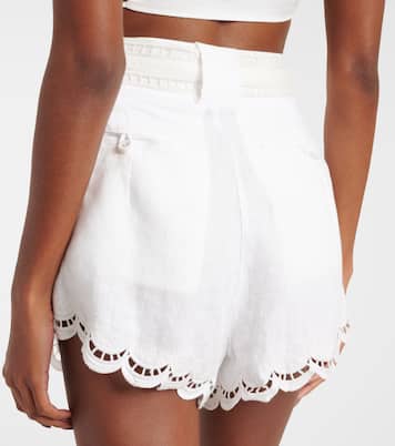 Shorts de lino con bordado inglés | Farm Rio