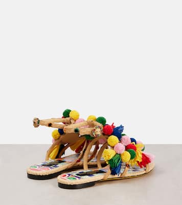 Verzierte Sandalen aus Raffiabast  | Dolce&Gabbana