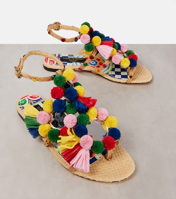 Verzierte Sandalen aus Raffiabast  | Dolce&Gabbana