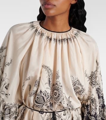 Rhiannon floral gathered silk minidress | Zimmermann