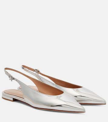 Robbie metallic leather slingback flats | Gianvito Rossi