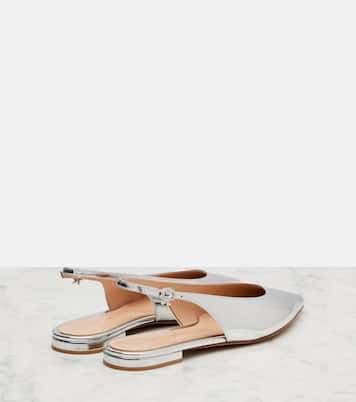 Robbie metallic leather slingback flats | Gianvito Rossi