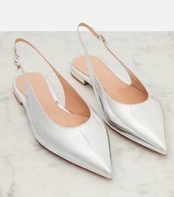 Robbie metallic leather slingback flats | Gianvito Rossi