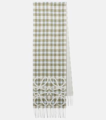 Anagram checked silk and cashmere scarf | Loewe