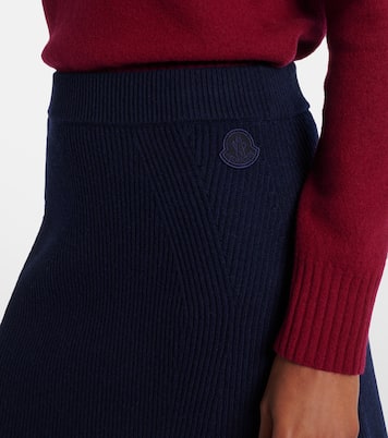 Ribbed-knit wool and cashmere midi skirt | Moncler