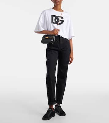 Portofino lace-trimmed leather sneakers | Dolce&Gabbana