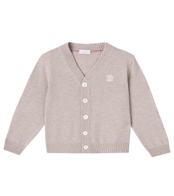 Embroidered cashmere cardigan | Brunello Cucinelli Kids
