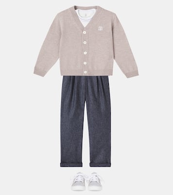 Embroidered cashmere cardigan | Brunello Cucinelli Kids