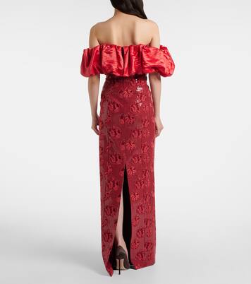 Robe bustier Rowan à encolure bardot et sequins | Markarian