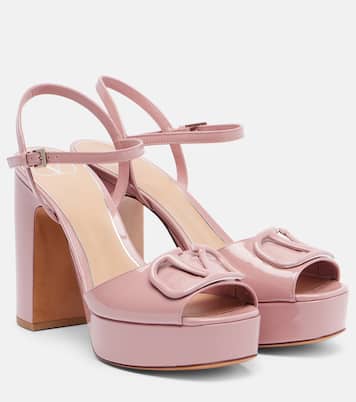 VLogo patent leather platform sandals | Valentino Garavani