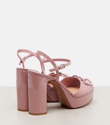 VLogo patent leather platform sandals | Valentino Garavani