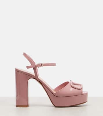 VLogo patent leather platform sandals | Valentino Garavani