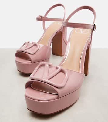 VLogo patent leather platform sandals | Valentino Garavani