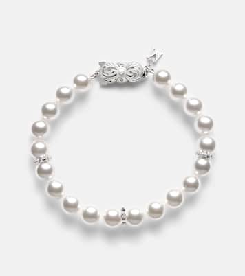 Bracciale in oro bianco 18kt con diamanti e perle | Mikimoto