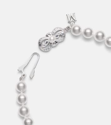 Bracciale in oro bianco 18kt con diamanti e perle | Mikimoto