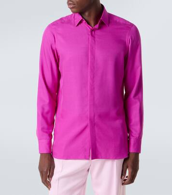 Perforated silk twill shirt | Tom Ford