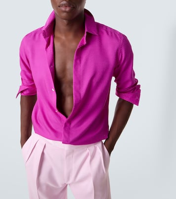 Perforated silk twill shirt | Tom Ford