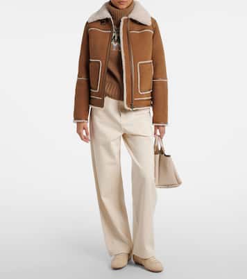 Pelina down-paneled shearling-trimmed suede jacket | Bogner