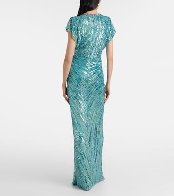 Vestido de fiesta Lacie fruncido y adornado | Jenny Packham