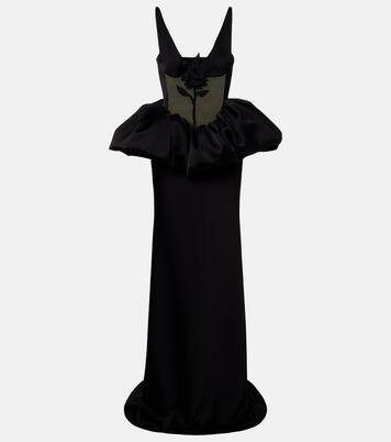 Embroidered peplum gown | David Koma