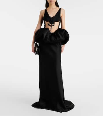 Embroidered peplum gown | David Koma