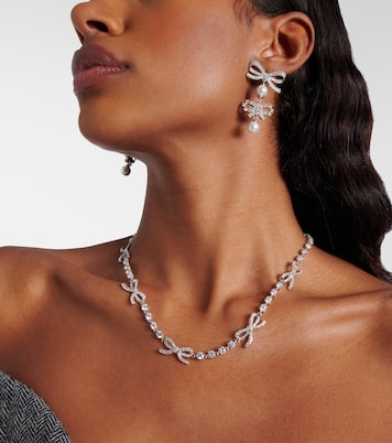 Orecchini con perle bijoux e cristalli | Self-Portrait