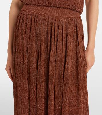 Falda midi Awaken de encaje de lamé | Zimmermann