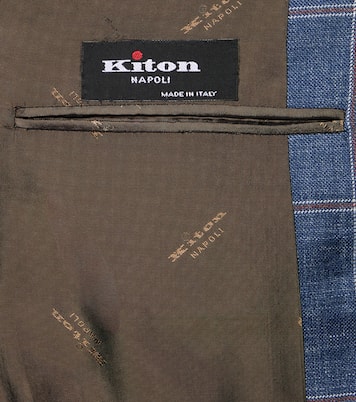 Checked cashmere, wool, silk, and linen blazer | Kiton