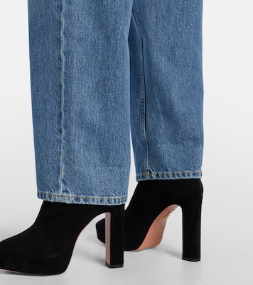 Martine 110 suede platform ankle boots | Aquazzura