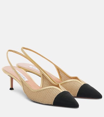 Gia 50 mesh slingback pumps | Aquazzura