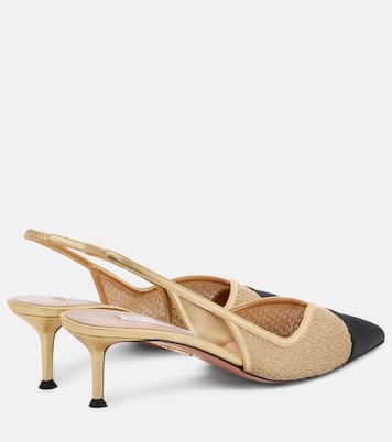 Gia 50 mesh slingback pumps | Aquazzura