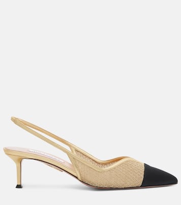 Gia 50 mesh slingback pumps | Aquazzura