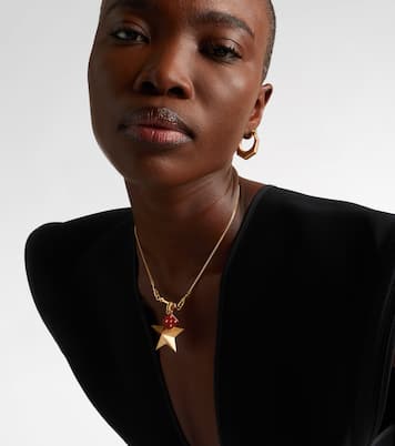 Connector 18kt gold charm necklace with jasper and diamonds | Marie Lichtenberg