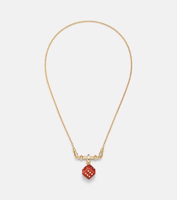 Connector 18kt gold charm necklace with jasper and diamonds | Marie Lichtenberg