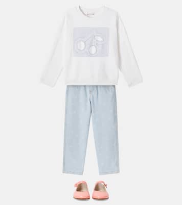 Embroidered cotton jersey sweatshirt | Bonpoint